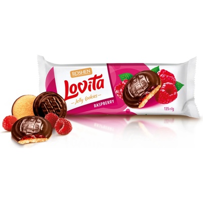 Roshen Lovita Čokopiškot malina 135 g