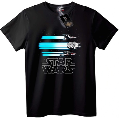 NOONEBRAND Тениска Star Wars Космически Кораби - 5XL, White