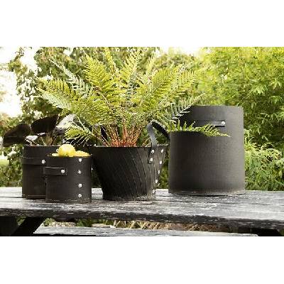 ESSCHERT DESIGN Květináč RECYKLOVANÁ PNEU s uchy černá 27,6 cm
