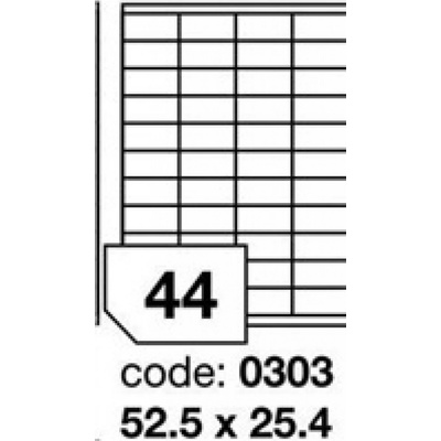 Rayfilm R0100.0303A samolepící 52,5x25,4mm bílé 100 listů