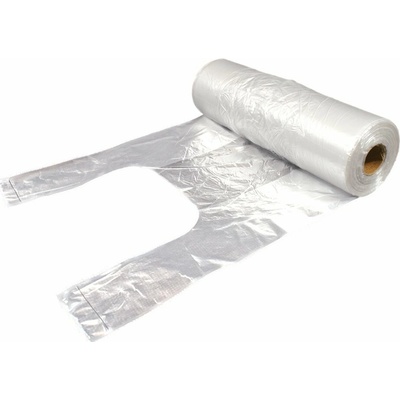 Mikrotenová taška na rolku, nosnosť 5 kg, dĺžka 44 cm, šírka 23 cm, záložka 14 cm, transparentná, 250 ks