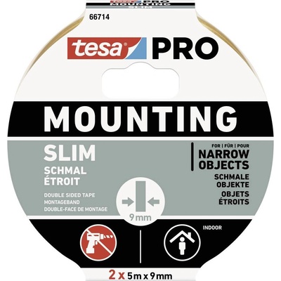 tesa Mounting PRO Schmal 66714 montážní páska 10 m x 9 mm 2 ks bílá