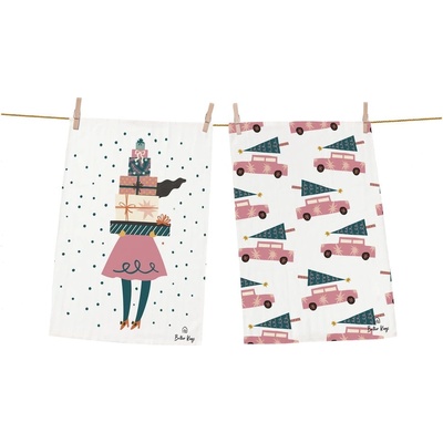 Butter Kings Памучни кърпи с коледен мотив в комплект от 2 броя 50x70 cm - Butter Kings (CHDD12_dish towels)