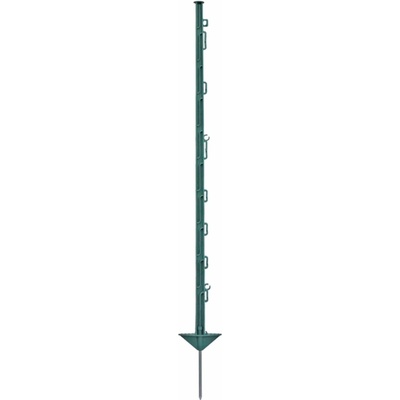 Mobilná plastová tyčka na elektrický ohradník, dĺžka 105 cm, 10 očiek, zelený
