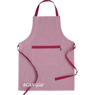 SCANquilt zástěra Dekoro drobné káro bíločervená