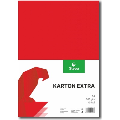 STEPA Barevný karton EXTRA 300g A4/10listů - červený Množství: bal