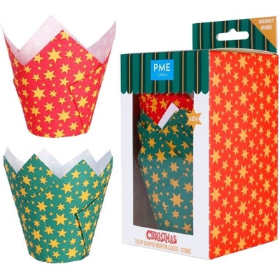 PME košíčky na muffiny Tulip Vánoční s hvězdičkami 24 ks 9x5 cm – Zboží Mobilmania