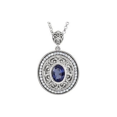 Blink-Blink Krásny diamantový prívesok so Zafírom 4270BZZS