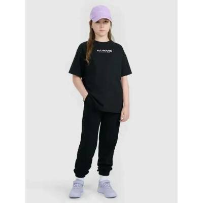4F kalhoty pro dívky joggery 4FJWMM00TTROF1509 černá