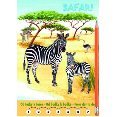 Safari Omalovánky Od tečky k tečce grafitová tužka s gumou