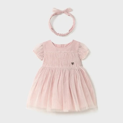 Mayoral Рокля тюл с диадема в розов цвят за мини момиче Майорал