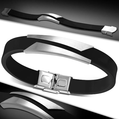 Мъжка гривна от стомана и силикон