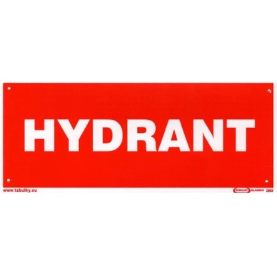 HYDRANT (nápis) 210x87mm - plast
