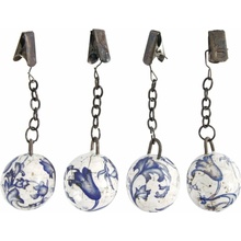 Esschert Design Ťažítka na obrus modrobiela keramika Aged Ceramic 10,5 cm