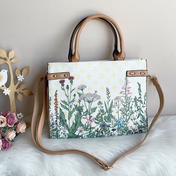 Image 1 of Дамска Чанта Цвят Бяло Жълто - Модел 2275