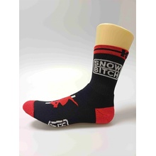 SNOWBITCH Socks Crew Black Red BLACK-RED