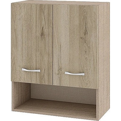 ИРИМ Горен шкаф с две врати и ниша Сити МДА-7 мока / дъб сонома арвен 60 см