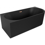 Mexen Gia самостоятелна вана на ъгъл, оребрена отляво 150 x 75 см, черен мат, (52701507571L-60)