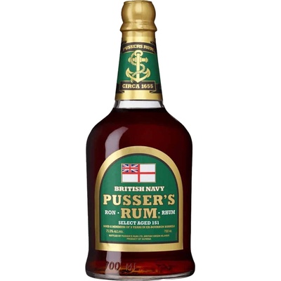 Pusser's Rum Overproof Green Label 75,5% 0,7 l (holá láhev)
