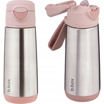 b.box Termoska na pití s brčkem šedá 500 ml
