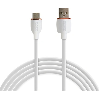 Delight 55553WH-1 КАБЕЛ ЗА ДАННИ, TYPE-C / USB-A, БЯЛ, 1 M, 2.4A, 12 W (55553WH-1)