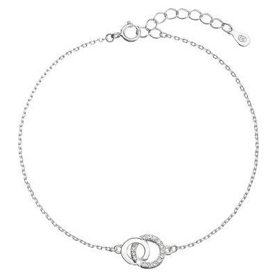 Pavona stříbrný náramek kroužky se zirkony 13033.1