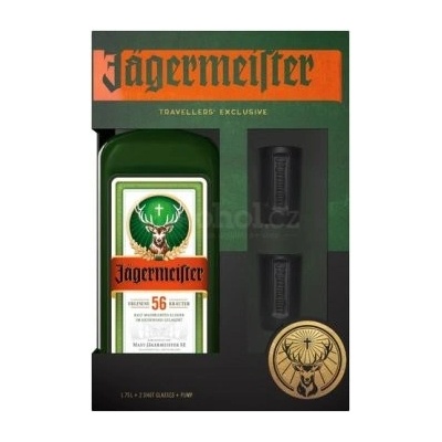 Jagermeister Party Pack 35% 1,75 l (dárkové balení 2 sklenice)