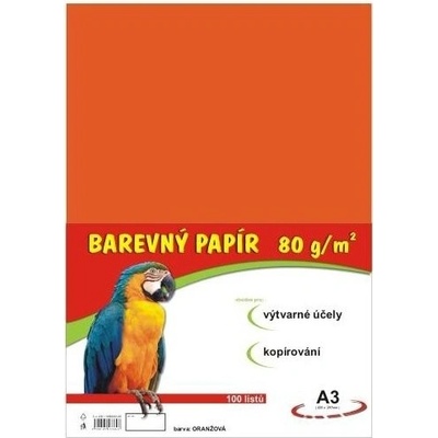 barevné papíry A3 80g 100ls oranžové