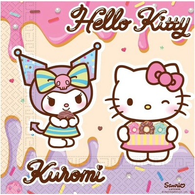 Procos Ubrousky papírové Hello Kitty & Kuromi 33x33cm 20ks – Zbozi.Blesk.cz
