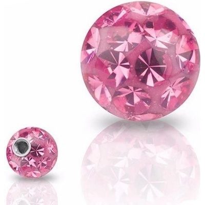 S4U Náhradní kulička s krystaly Swarovski, 10 mm, závit 1,6 mm ROSE ND01023-10-P