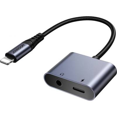 iPhone 5 / iPod touch 5 / 5S JOYROOM аудио адаптер и кабел за зареждане, дистрибутор, шнур за обувки, ЧЕРЕН SY-L01 (SY-L01)