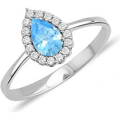 Lillian Vassago Prsten s barevnými a čirými zirkony bílé zlato LLV11 SGR001WDTP