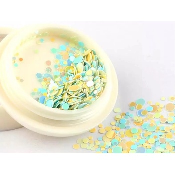 Конфети за декорация на нокти, синьо de2190, светло оранжеви и жълти, (de2190)