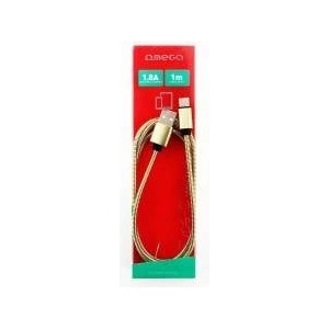 Omega metal cable lightning to usb 1.8a 1m gold [44213]