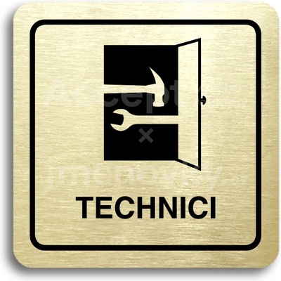 ACCEPT Piktogram technici - zlatá tabulka - černý tisk