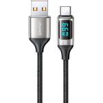 USAMS Кабел USAMS U78 USB-C 1.2mLED 6A Fast Charging, бял (Usa001035)