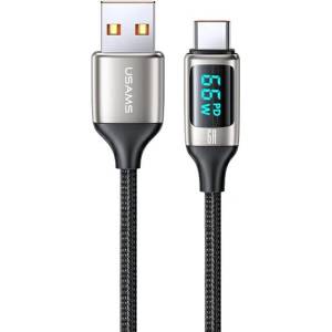 USAMS Кабел USAMS U78 USB-C 1.2mLED 6A Fast Charging, бял (Usa001035)