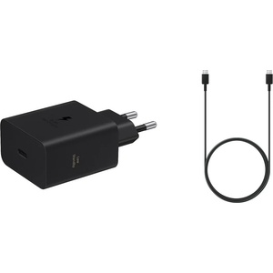 Samsung EP-T6010NBE + EP-DA705BBE Samsung USB-C 60W зарядно за пътуване + USB-C/USB-C кабел за данни 3A черен (OOB Bulk) (57983132472)