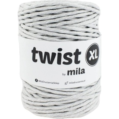 MILA macramé šňůra TWIST XL 5mm Šedá jasná