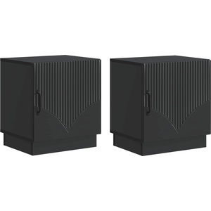 vidaXL Нощно шкафче 2 бр. Черно 43 x 34, 5 x 47 см Инженерна дървесина (895258)