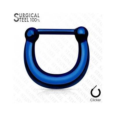 Šperky4U ocelový piercing do nosu septum modrý NS0024