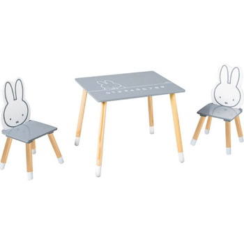 Roba stoleček a dvě židličky Miffy šedá