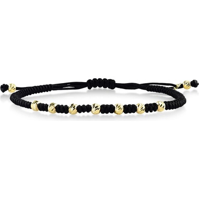 Lillian Vassago textilní náramek se zlatými kuličkami LLV07-GB019B