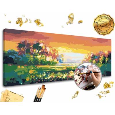 Maľovanie podľa čísel PREMIUM GOLD | Pestrofarebná krajina - 80x40 cm