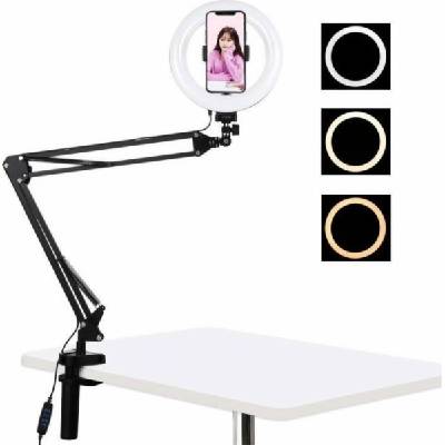 Puluz Puluz Prstencová lampa / stolní stojan s LED klipem 26 cm vlog / stream pro telefon PKT3089B Puluz
