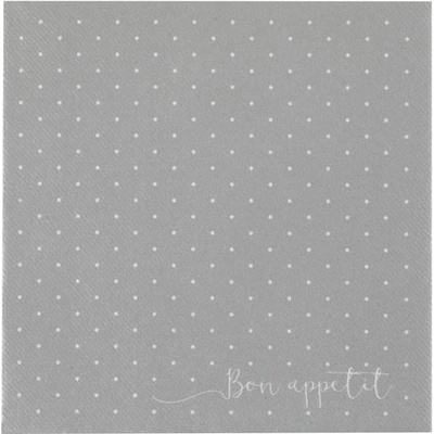 Santex ubrousky Airlaid s puntíčky stříbrné 40x40cm 12ks