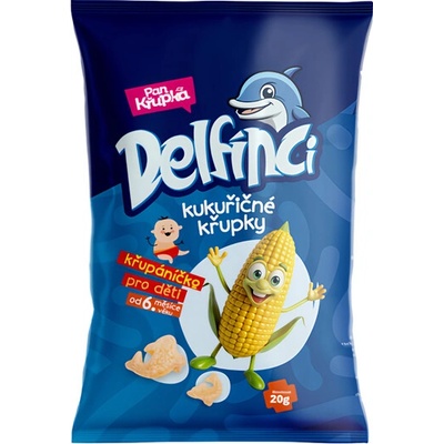 Pan Křupka Delfínci kukuřičný snack bez soli 20 g