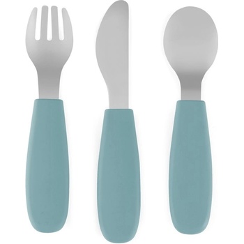 Petite&Mars Take&Match Stainless Steel Cutlery Set прибор за деца Frosted Sky 12m+ 3 бр