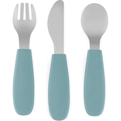 Petite&Mars Take&Match Stainless Steel Cutlery Set прибор за деца Frosted Sky 12m+ 3 бр