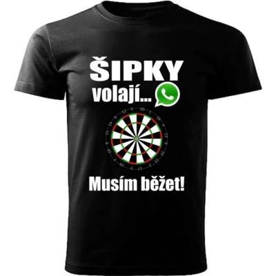 dětské tričko Šipky volají musím běžet černé